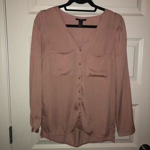 Blush Silky Button up Blouse